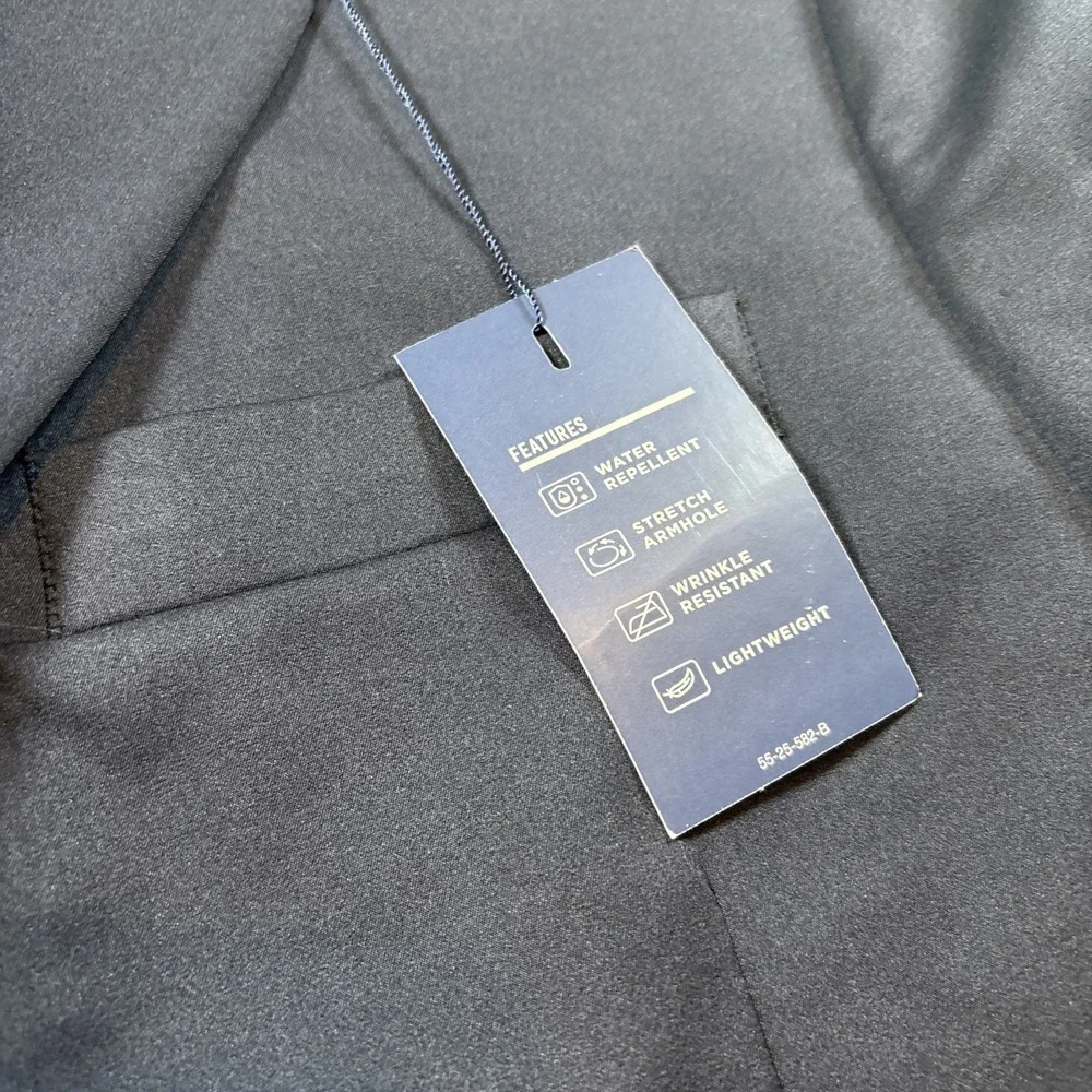 Stafford Stretch Blazer Navy Blue 42 Sh Men's Single Vent 2 Button Classic Fit